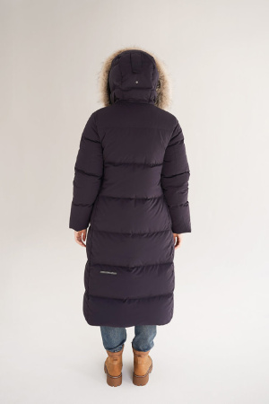 Пальто пуховое Рукка SkyStretch Goose (Женский; 46; Темно-Синий без*Меха)